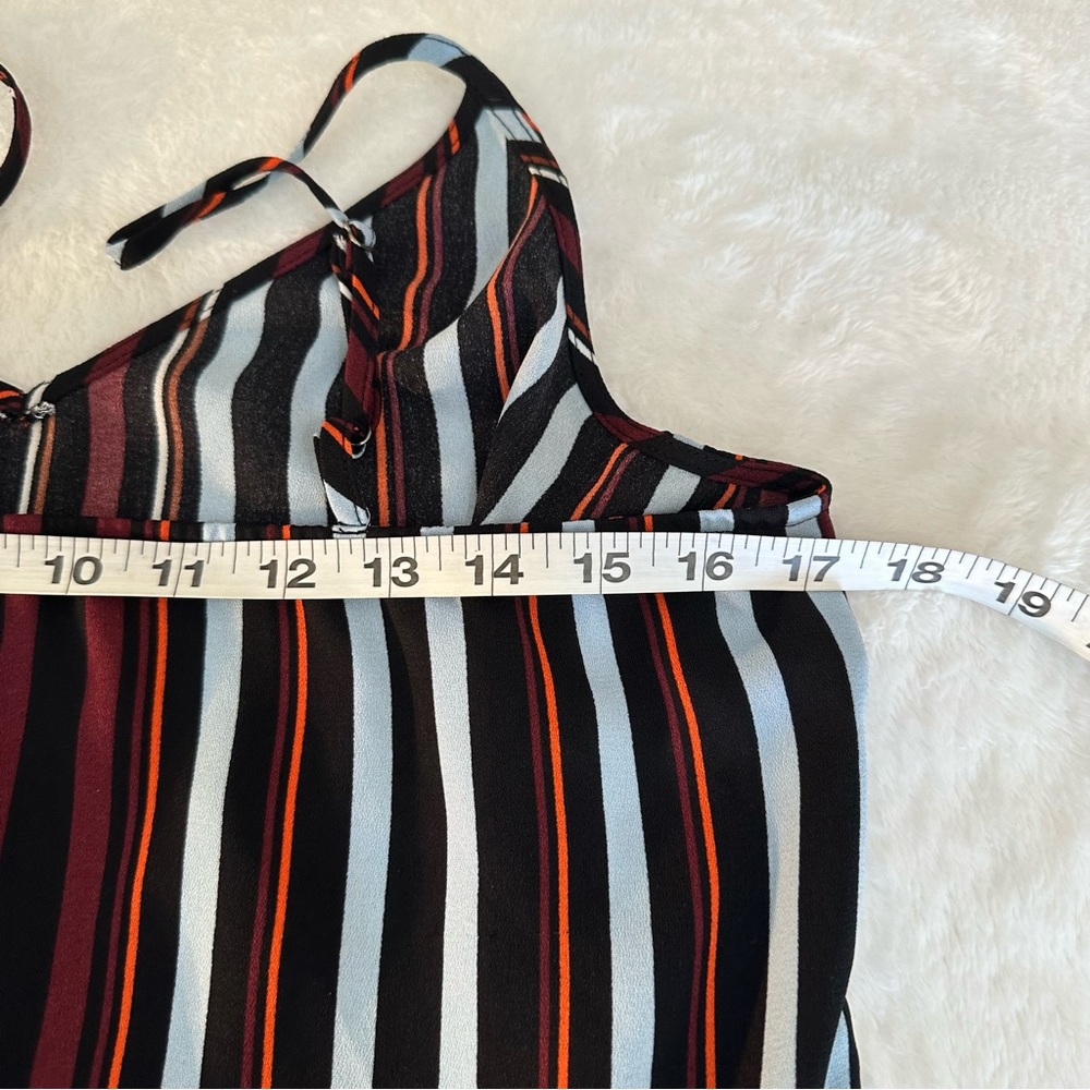 Halogen V-Neck Striped Adjustable Straps Tank Top Camisole Size M - Picture 9 of 11